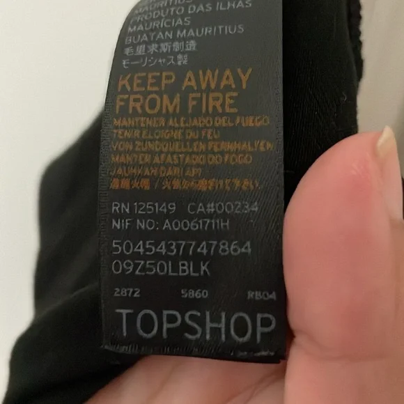 Topshop Elegant Black Long Sleeve Blouse Size 4 - Picture 8 of 9